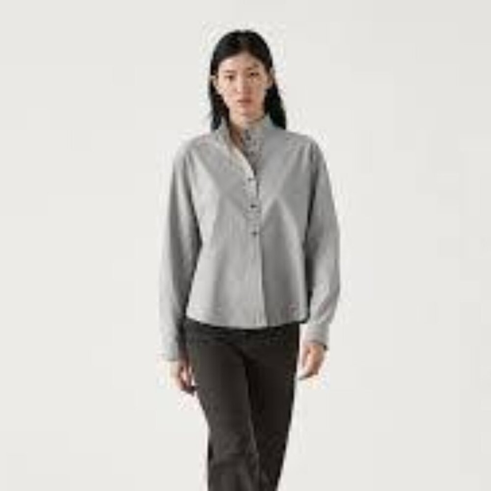 Zara Massimo Dutti Gray Button Down Shirt NWT SMALL
